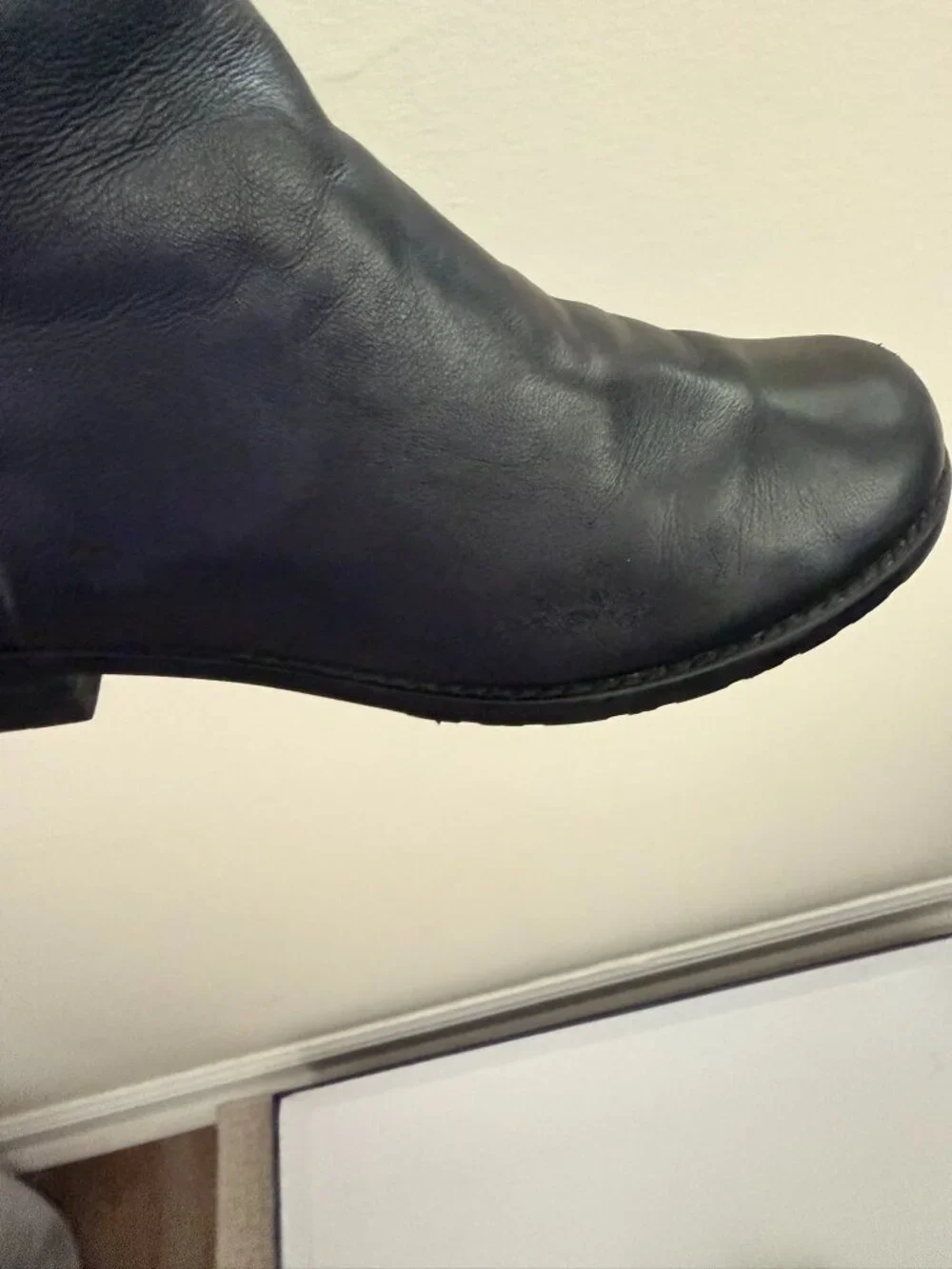 STUART WEITZMAN 5050 Black Leather Over-the-Knee Boots | Size 6.5M